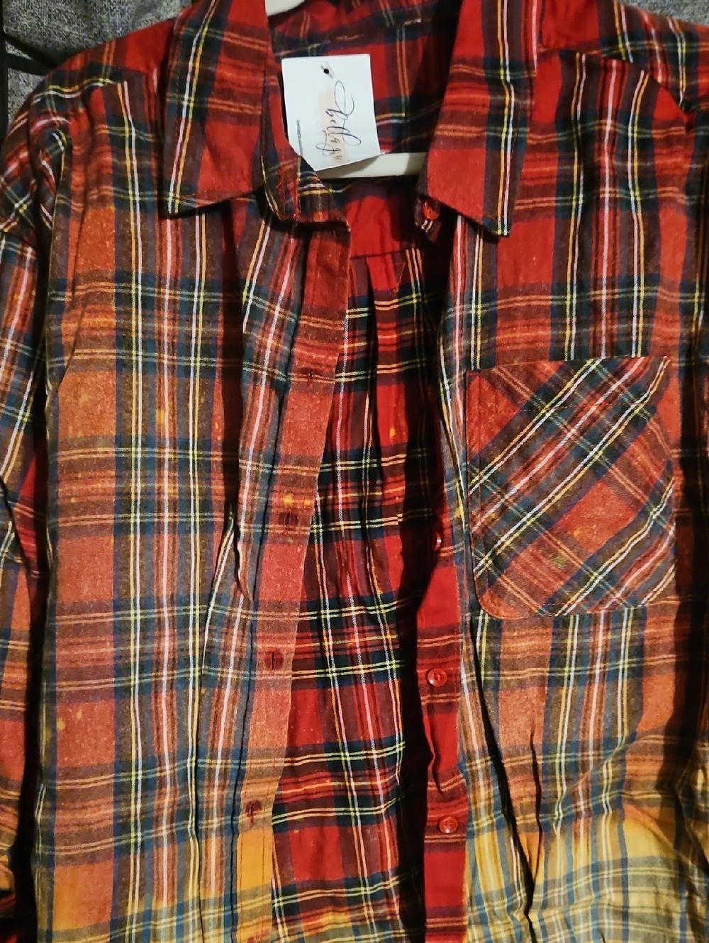 Red Plaid Womens Button-Up Shirt - Unbranded